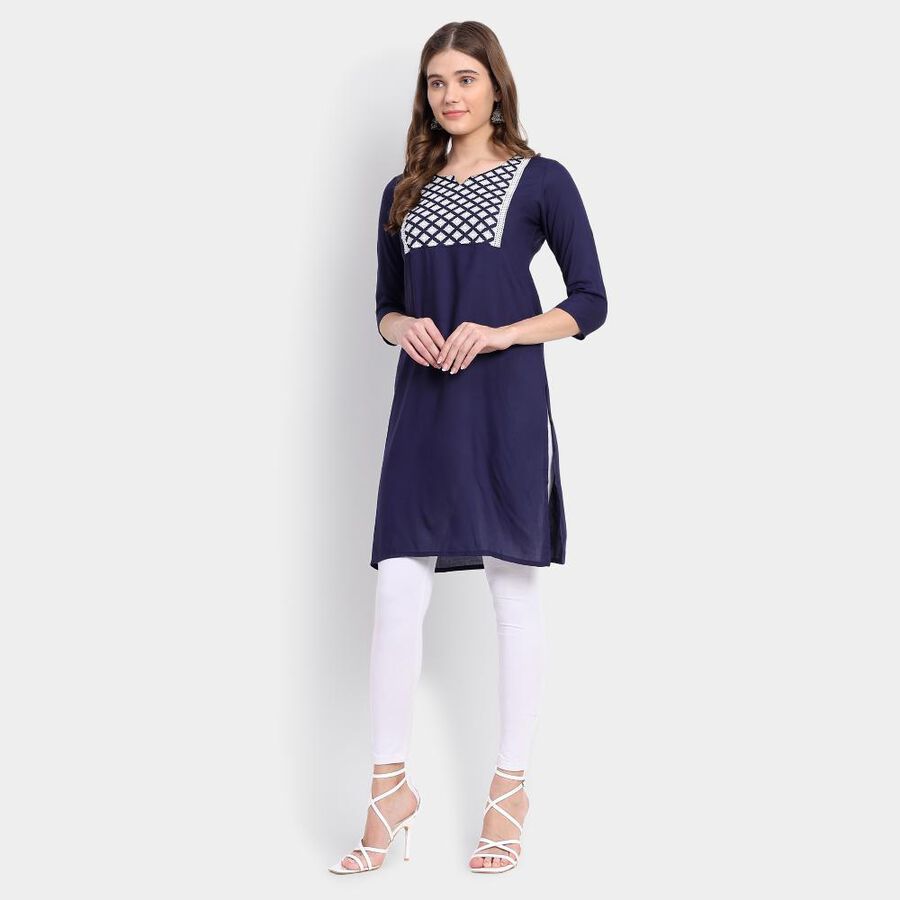 Ladies' Kurta, Navy Blue, large image number null